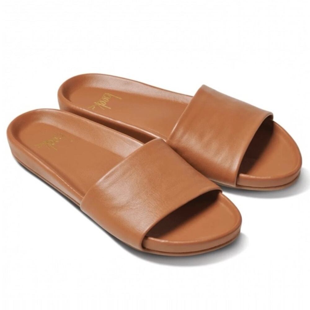 Beek Gallito Leather Slide Sandals Tan Size 7